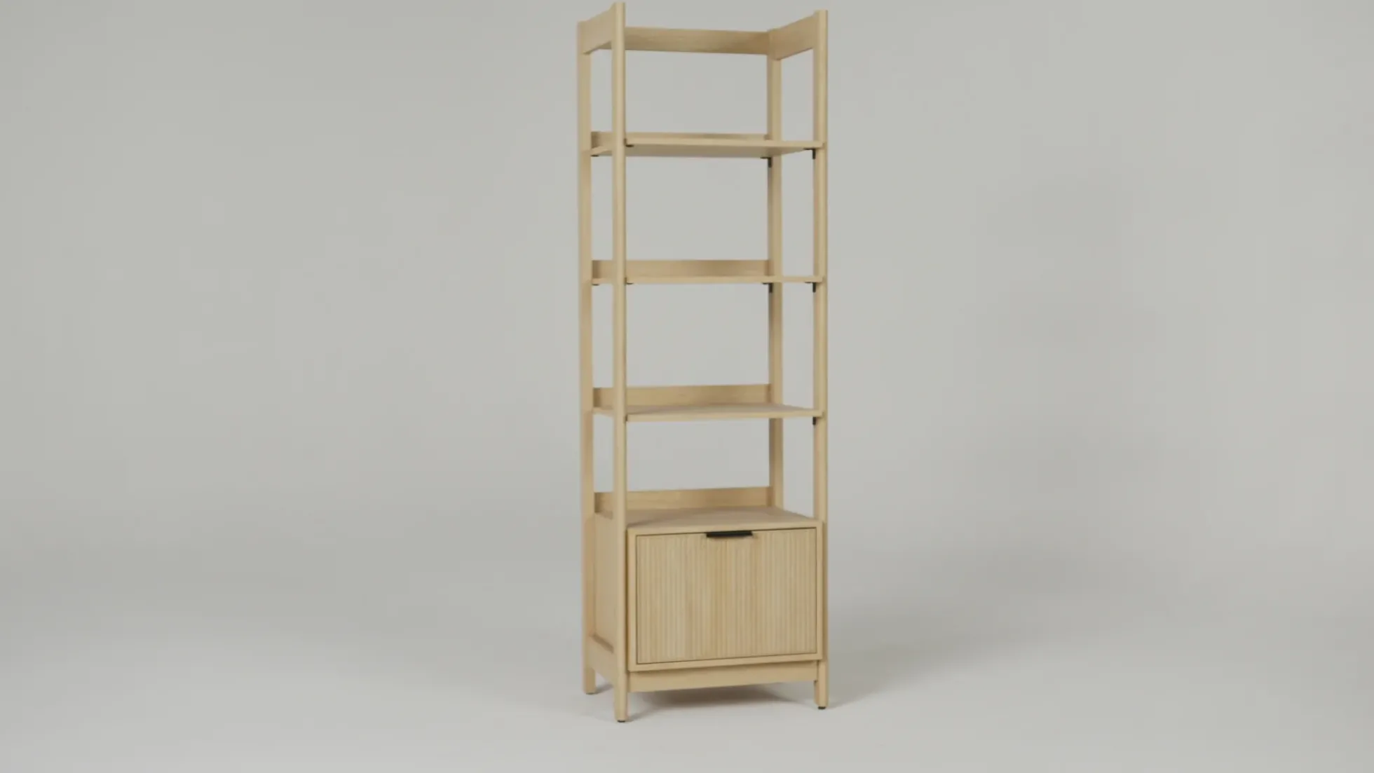 Holmes Modern Scandinavian Reeded Bookshelf