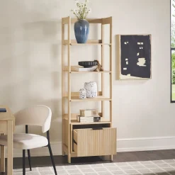 Holmes Modern Scandinavian Reeded Bookshelf