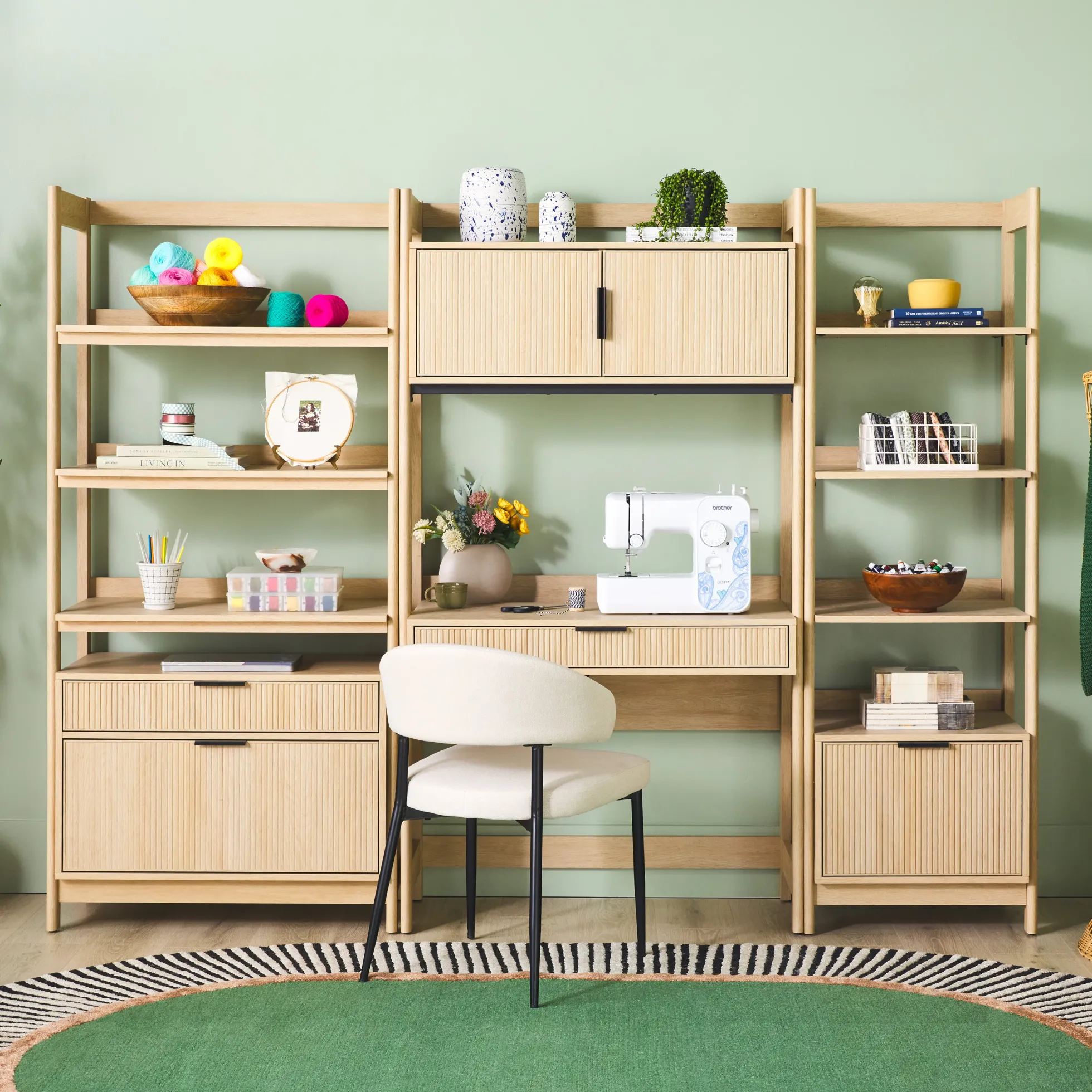 Holmes Modern Scandinavian Reeded Bookshelf