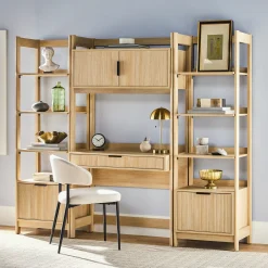 Holmes Modern Scandinavian Reeded Bookshelf
