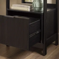 Holmes Modern Scandinavian Reeded Bookshelf