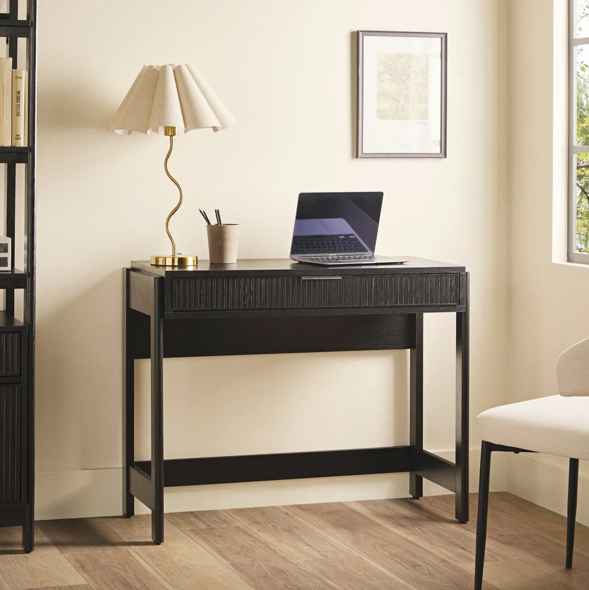 Holmes Modern Scandinavian Reeded Writing Desk