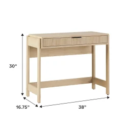 Holmes Modern Scandinavian Reeded Writing Desk