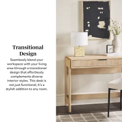 Holmes Modern Scandinavian Reeded Writing Desk