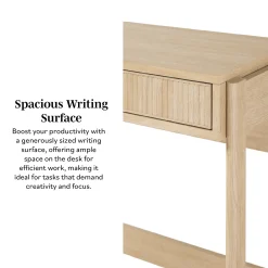 Holmes Modern Scandinavian Reeded Writing Desk