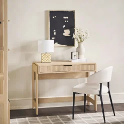 Holmes Modern Scandinavian Reeded Writing Desk