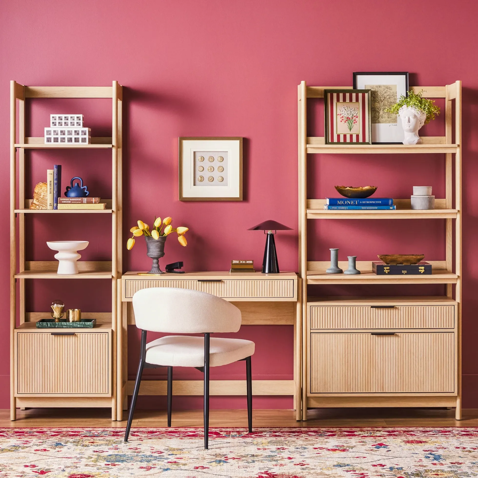 Holmes Modern Scandinavian Reeded Writing Desk