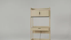 Holmes Modern Scandinavian Reeded Writing Storage Desk with USB