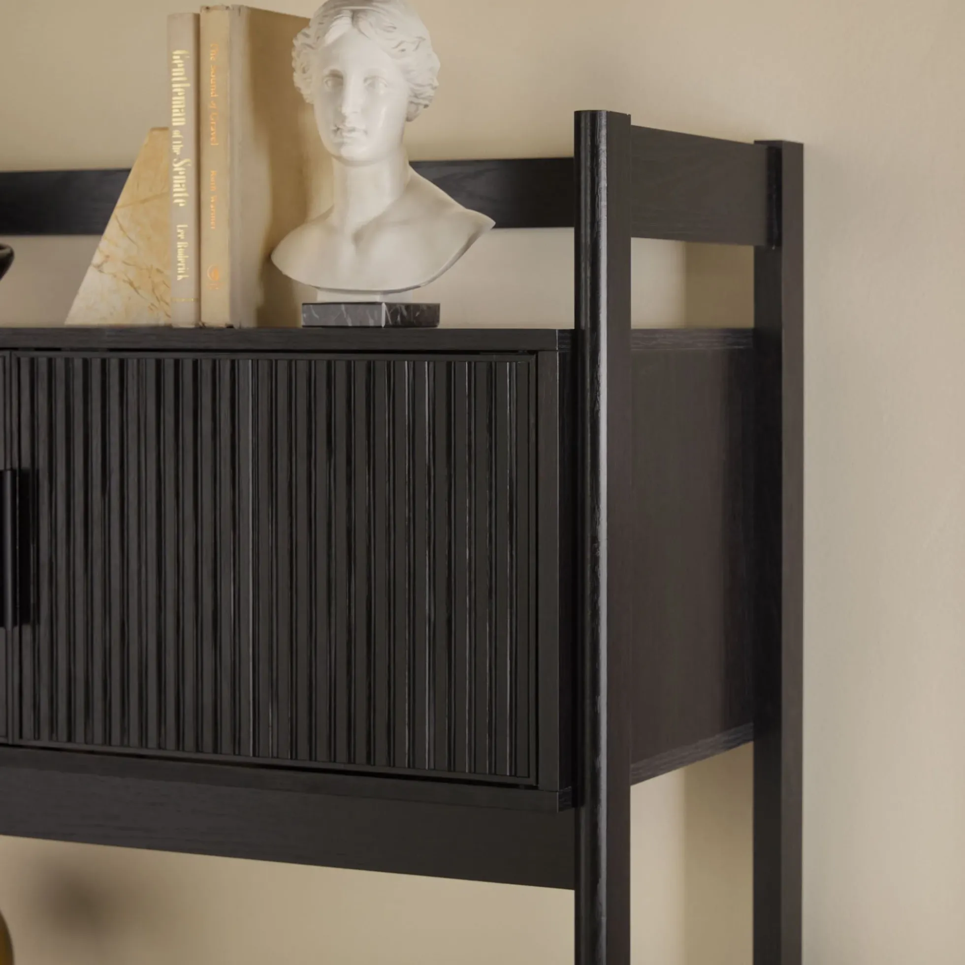 Holmes Modern Scandinavian Reeded Writing Storage Desk with USB