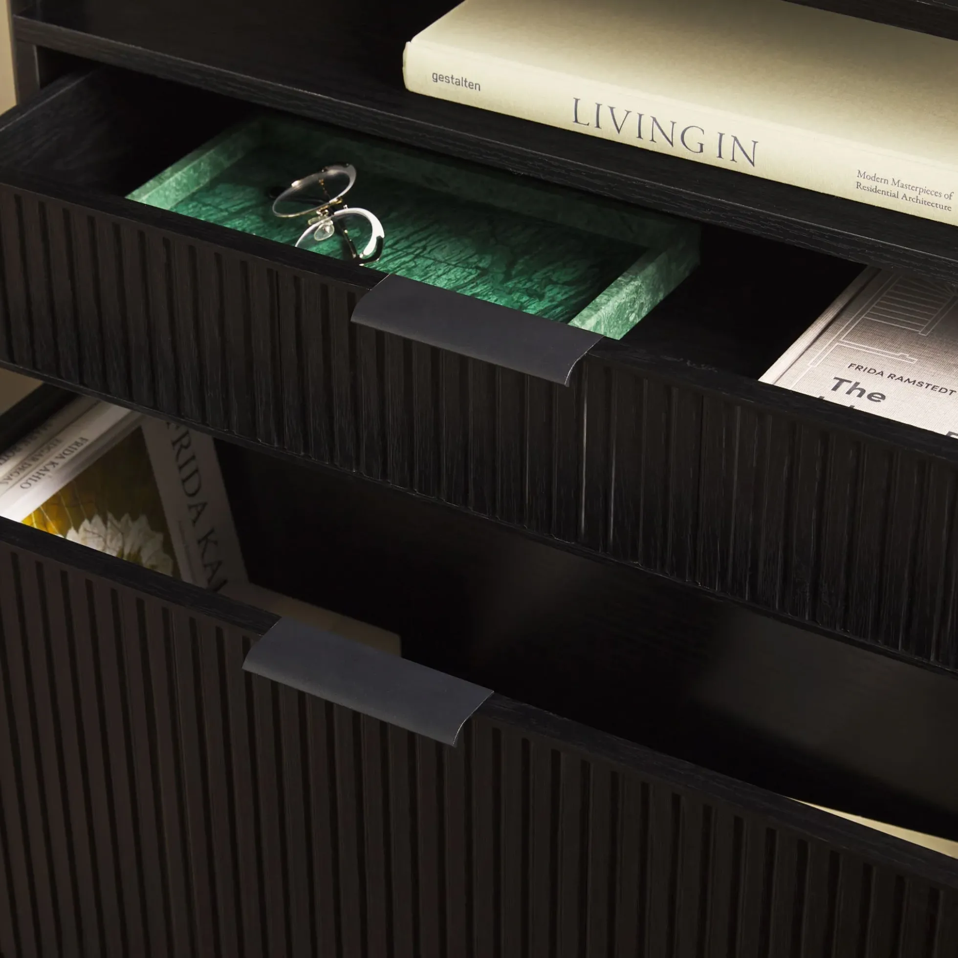 Holmes Modern Scandinavian Reeded Wide Bookshelf