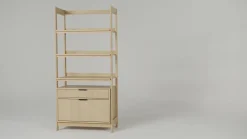 Holmes Modern Scandinavian Reeded Wide Bookshelf