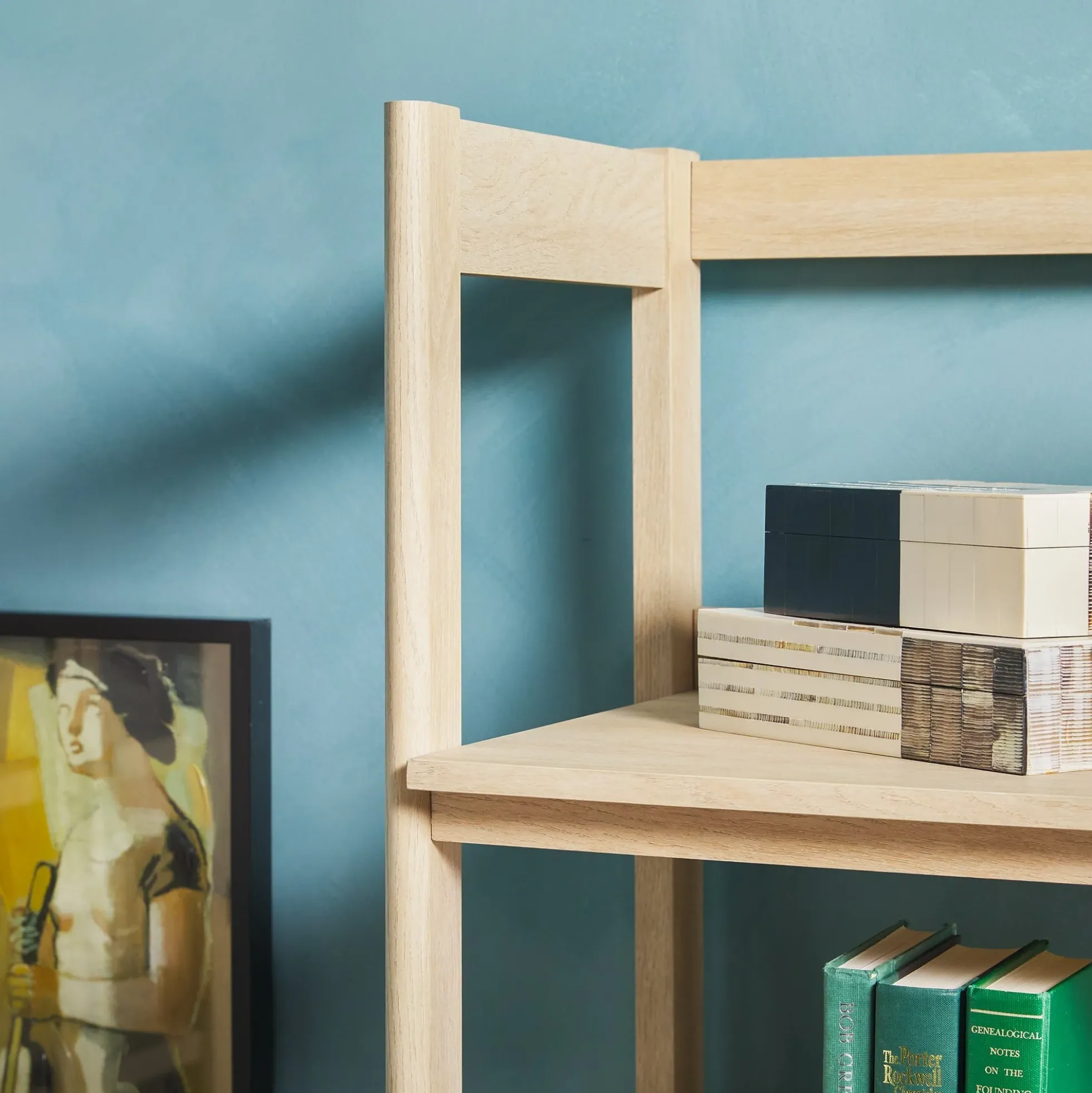 Holmes Modern Scandinavian Reeded Wide Bookshelf