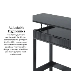 Holmes Modern Scandinavian Reeded Writing Standing Desk