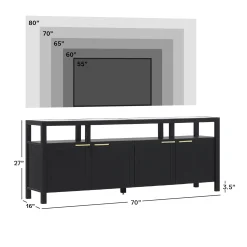 Isla Modern TV Stand with Glass Top