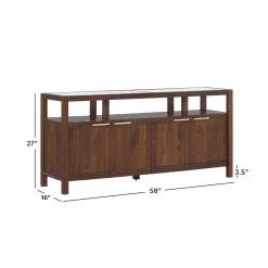 Isla Modern TV Stand with Glass Top