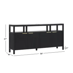 Isla Modern TV Stand with Glass Top