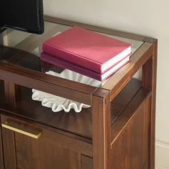 Isla Modern TV Stand with Glass Top