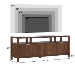 Isla Modern TV Stand with Glass Top