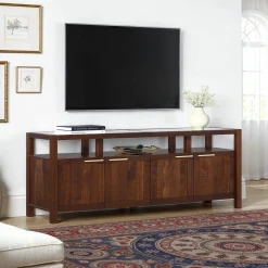 Isla Modern TV Stand with Glass Top