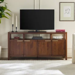 Isla Modern TV Stand with Glass Top