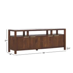 Isla Modern TV Stand with Glass Top