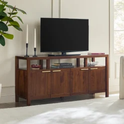 Isla Modern TV Stand with Glass Top