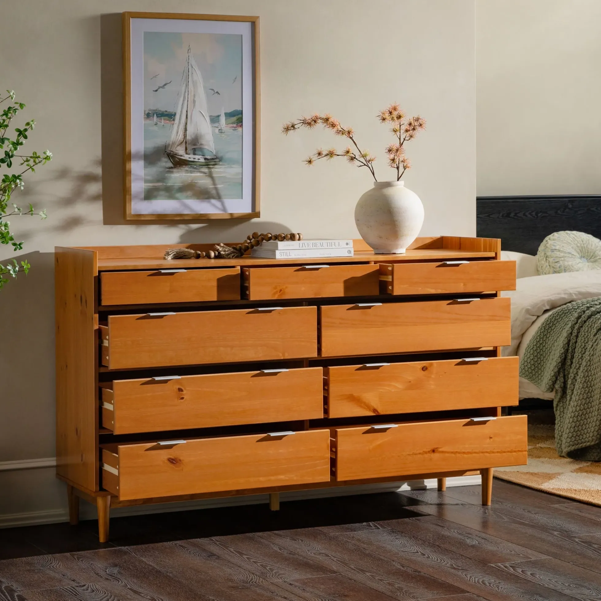 Lee Mid-Century Modern Wood Dresser
