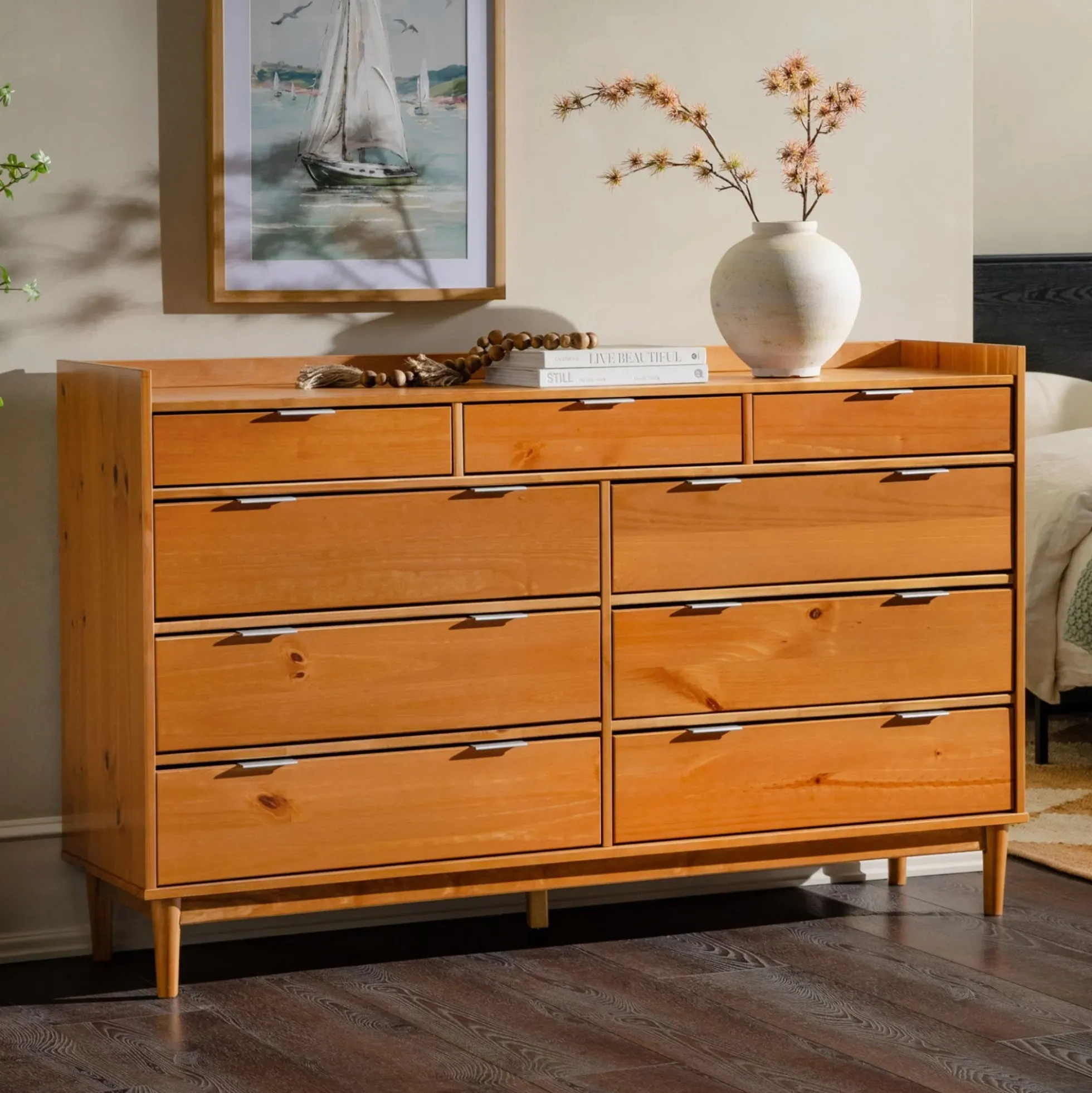 Lee Mid-Century Modern Wood Dresser