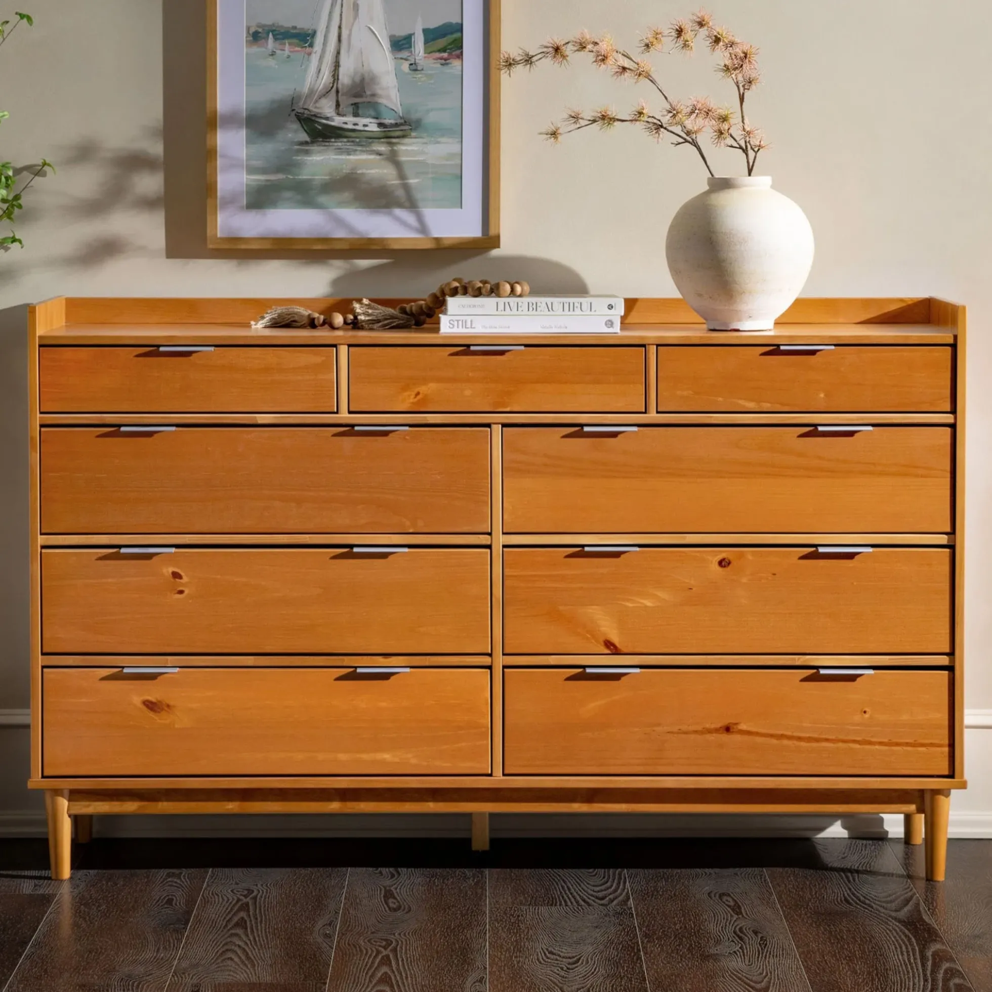 Lee Mid-Century Modern Wood Dresser