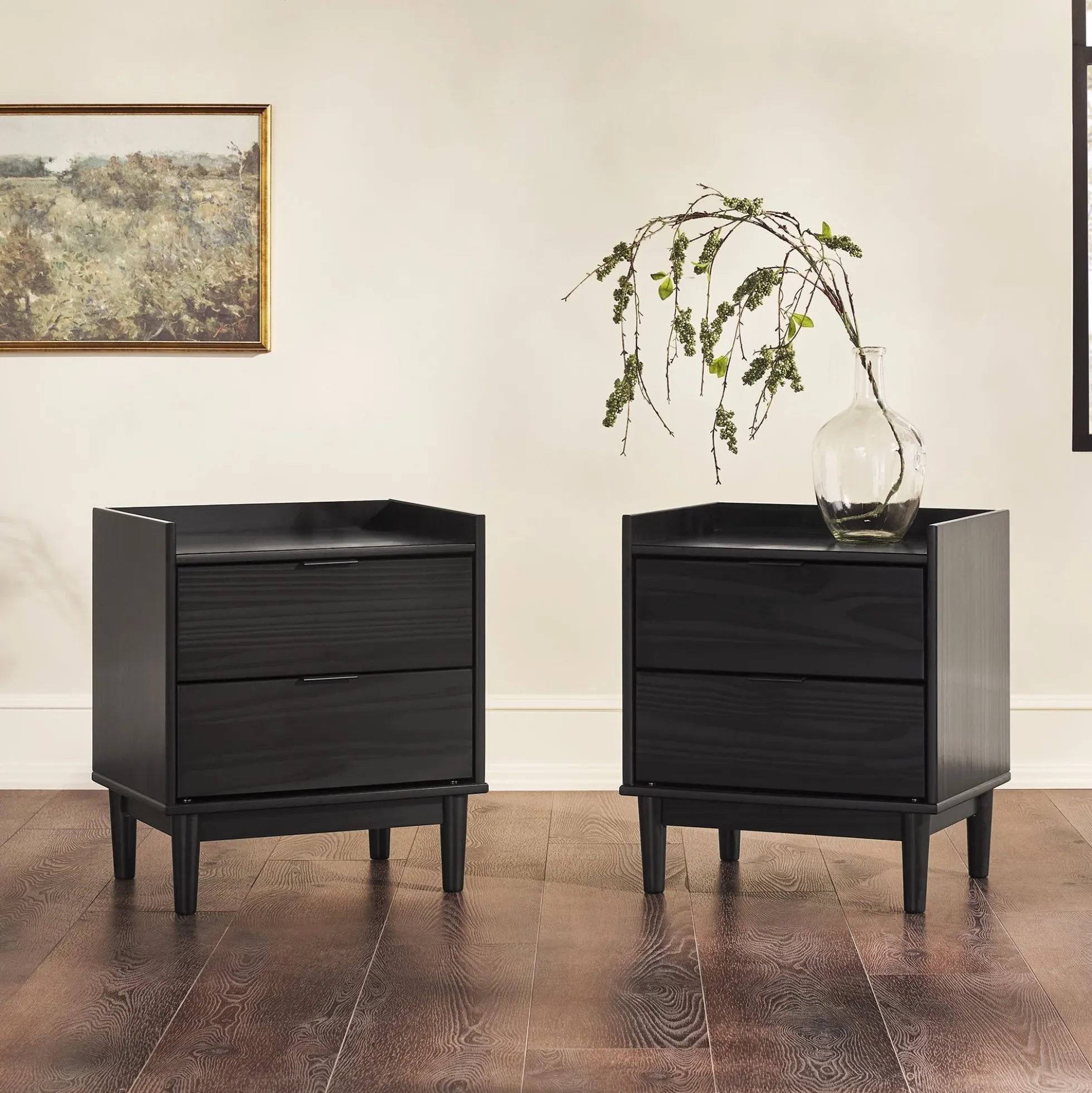 Lee Mid-Century Modern Wood Nightstand