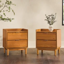 Lee Mid-Century Modern Wood Nightstand