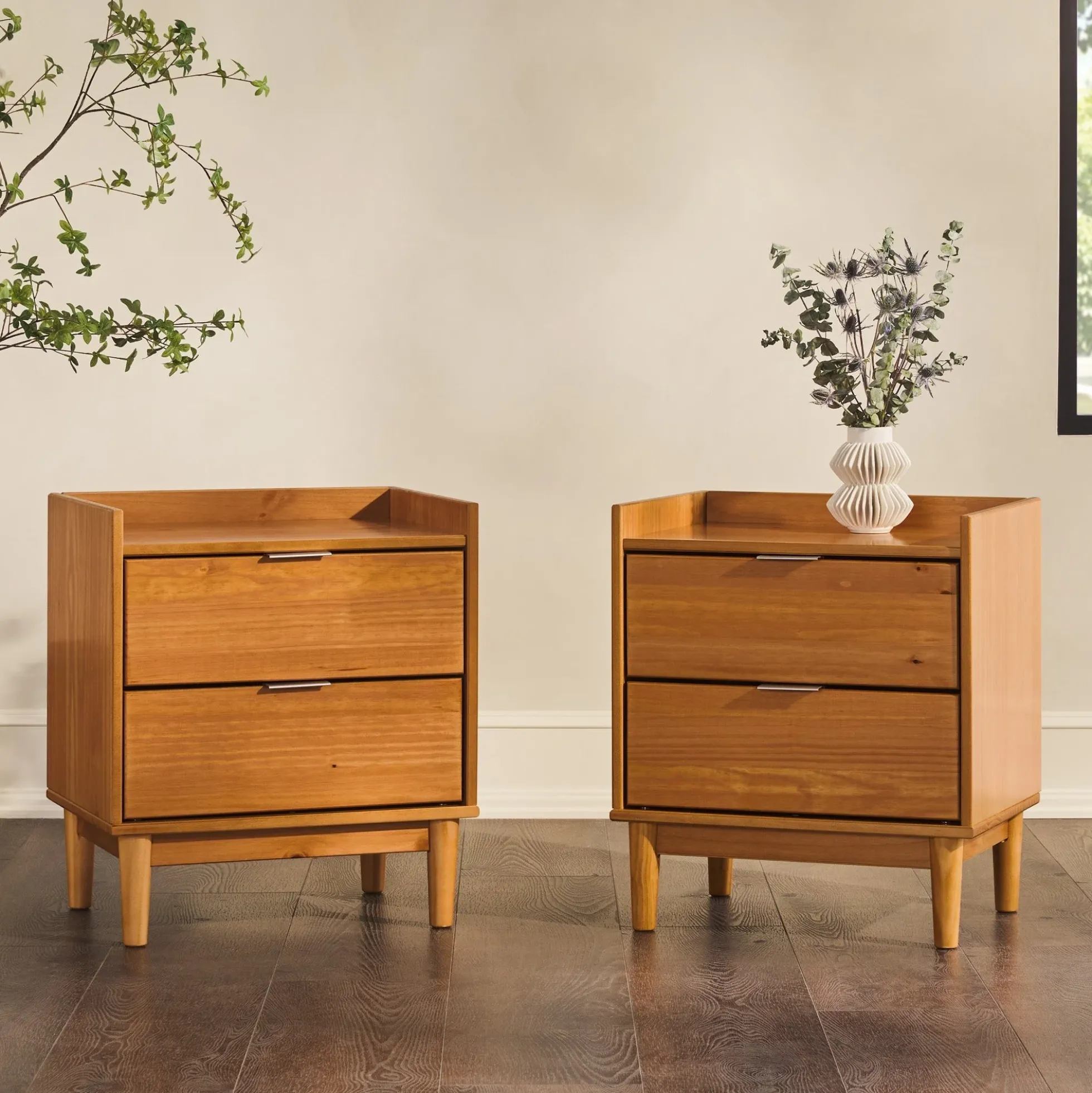 Lee Mid-Century Modern Wood Nightstand