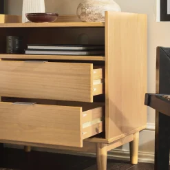 Lee Mid-Century Modern Wood Nightstand