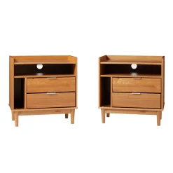 Lee Mid-Century Modern Wood Nightstand