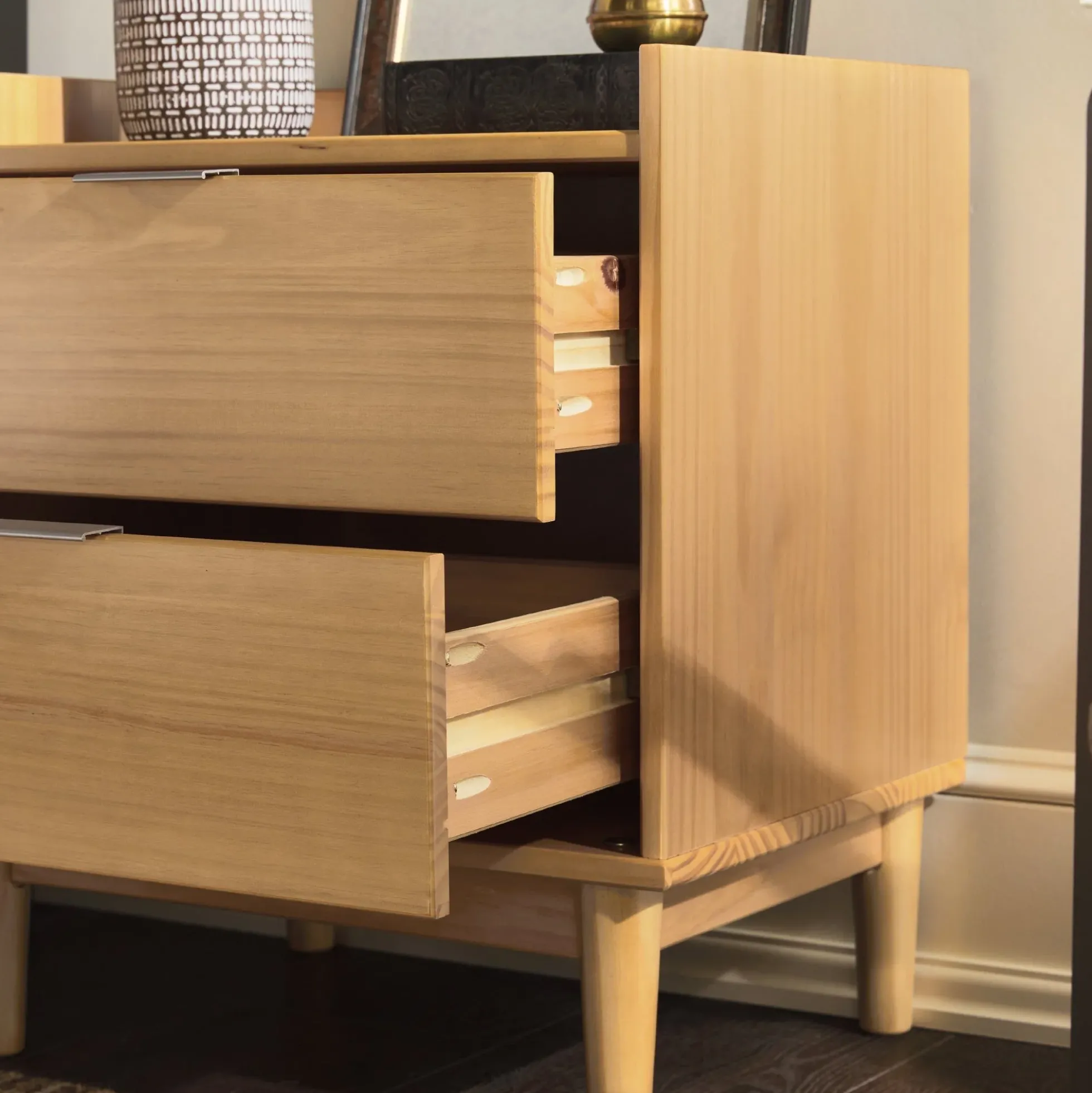Lee Mid-Century Modern Wood Nightstand