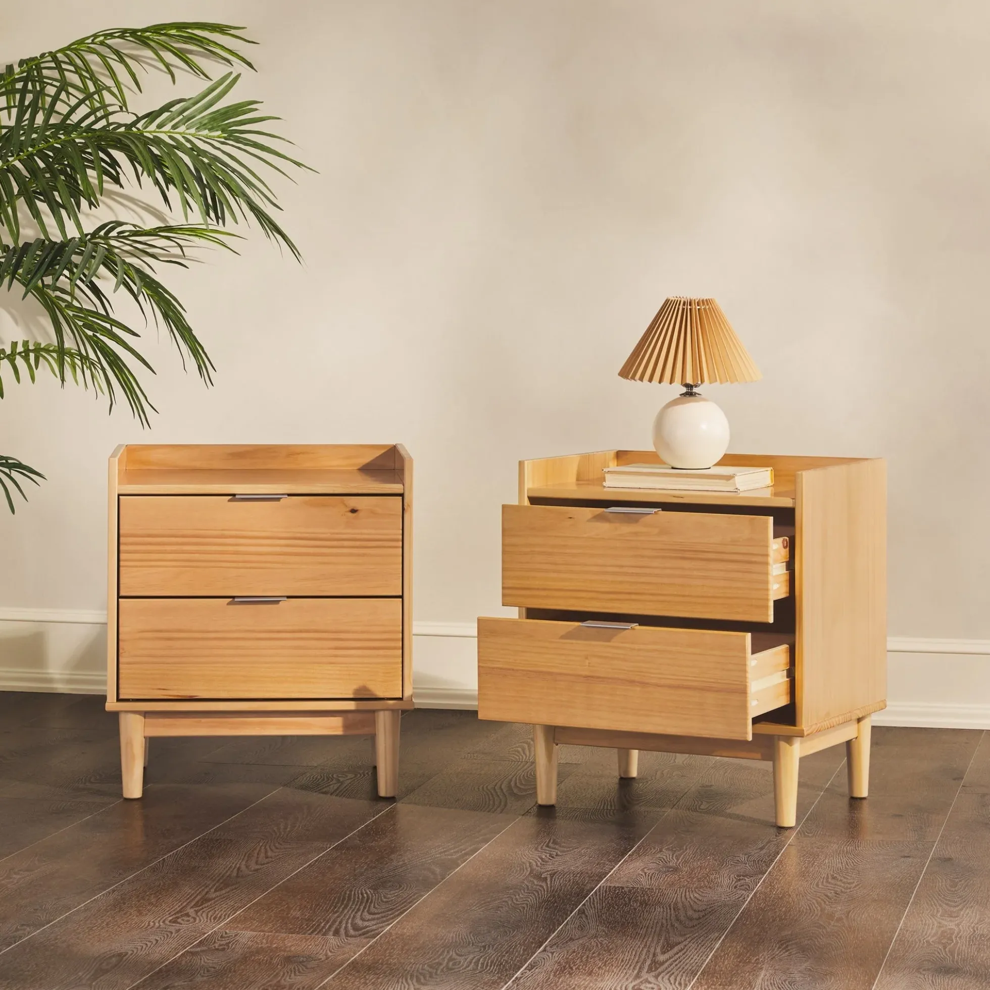 Lee Mid-Century Modern Wood Nightstand