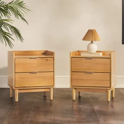 Lee Mid-Century Modern Wood Nightstand