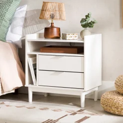 Lee Mid-Century Modern Wood Nightstand