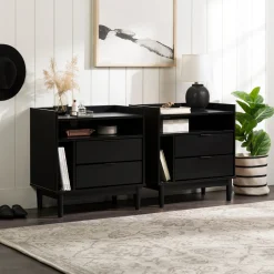 Lee Mid-Century Modern Wood Nightstand