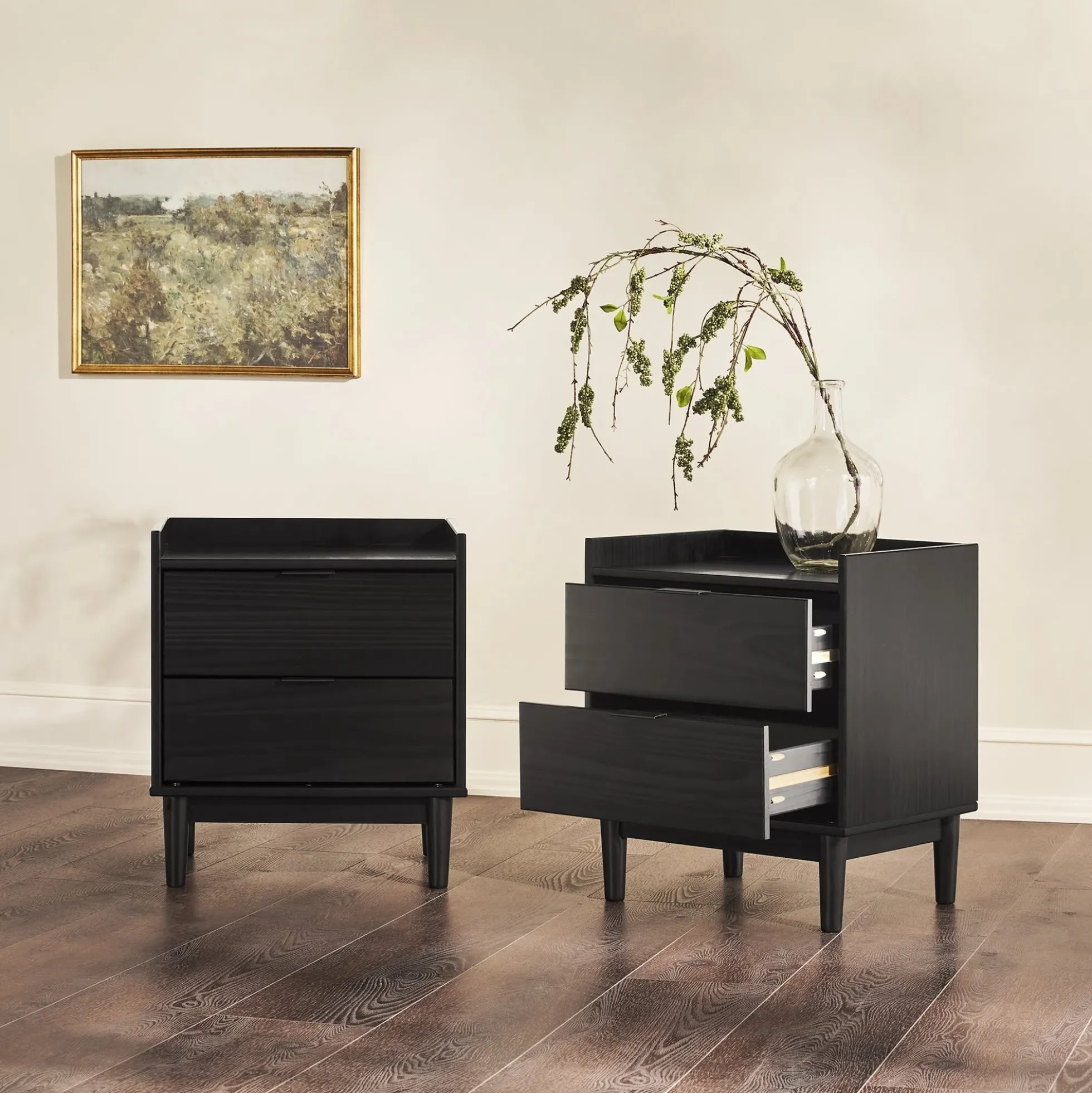 Lee Mid-Century Modern Wood Nightstand