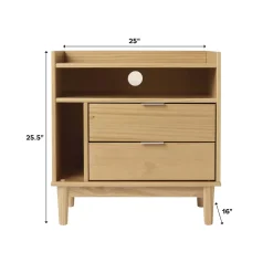 Lee Mid-Century Modern Wood Nightstand