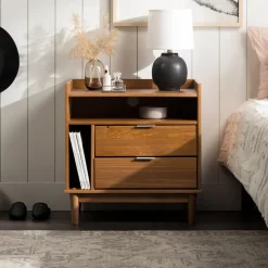 Lee Mid-Century Modern Wood Nightstand