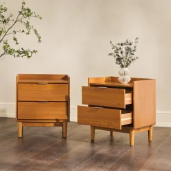 Lee Mid-Century Modern Wood Nightstand