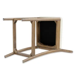 Leon 27' Arched Back Wood & Upholstered Counter Stool, Set of 2