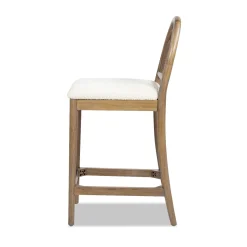 Leon 27' Arched Back Wood & Upholstered Counter Stool, Set of 2