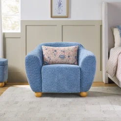 Linley Contemporary Bouclé Upholstered Small Accent Chairs, Set of 2