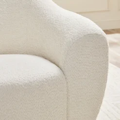 Linley Contemporary Bouclé Upholstered Small Accent Chairs, Set of 2