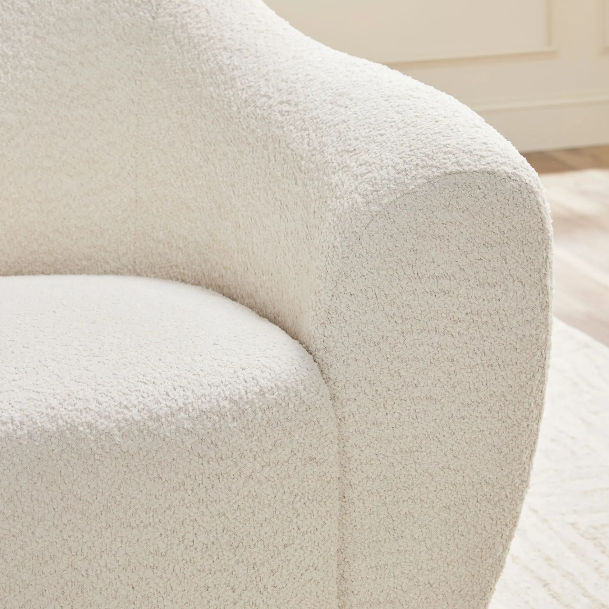 Linley Contemporary Bouclé Upholstered Small Accent Chairs, Set of 2
