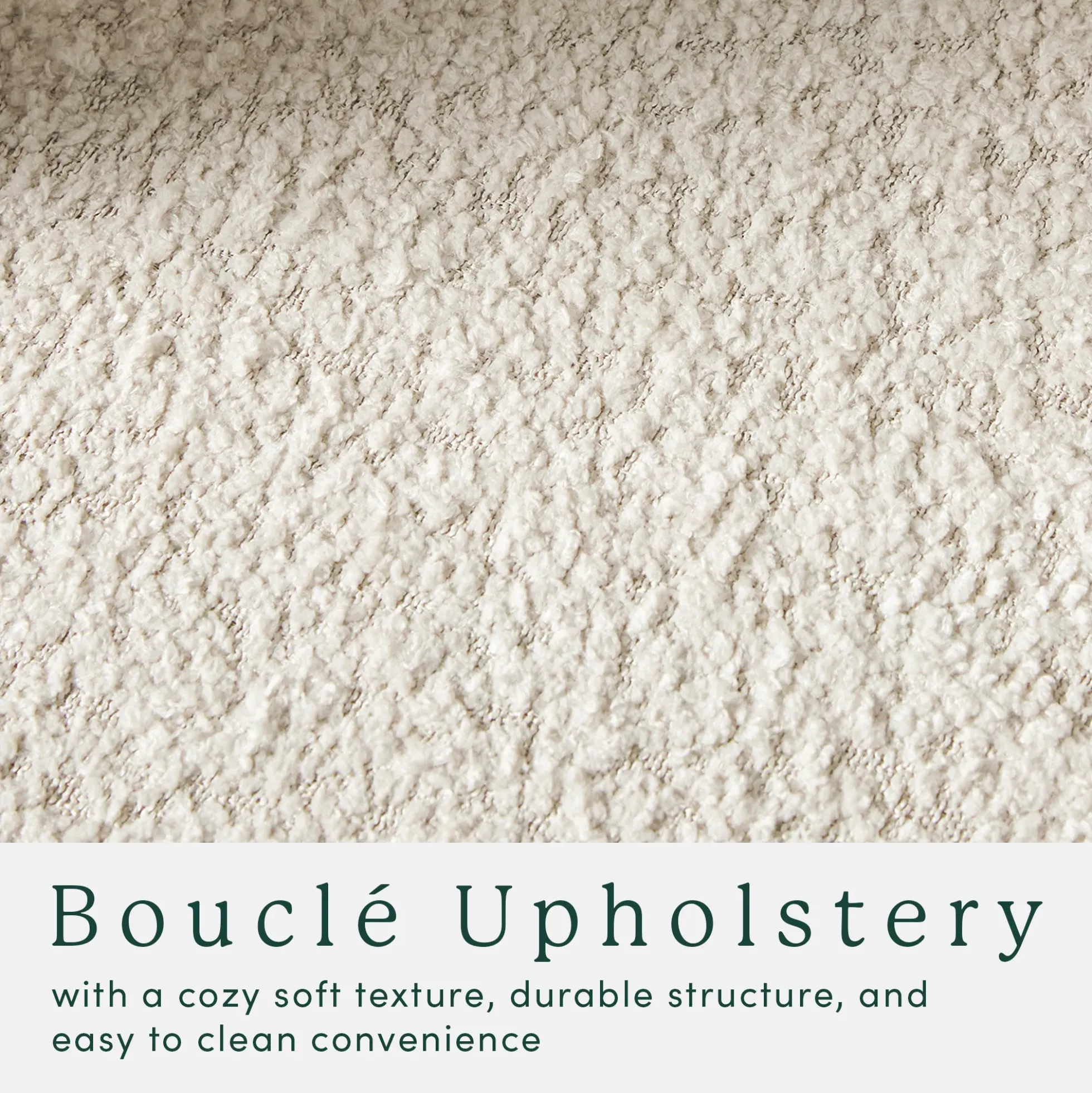 Linley Contemporary Bouclé Upholstered Small Accent Chairs, Set of 2