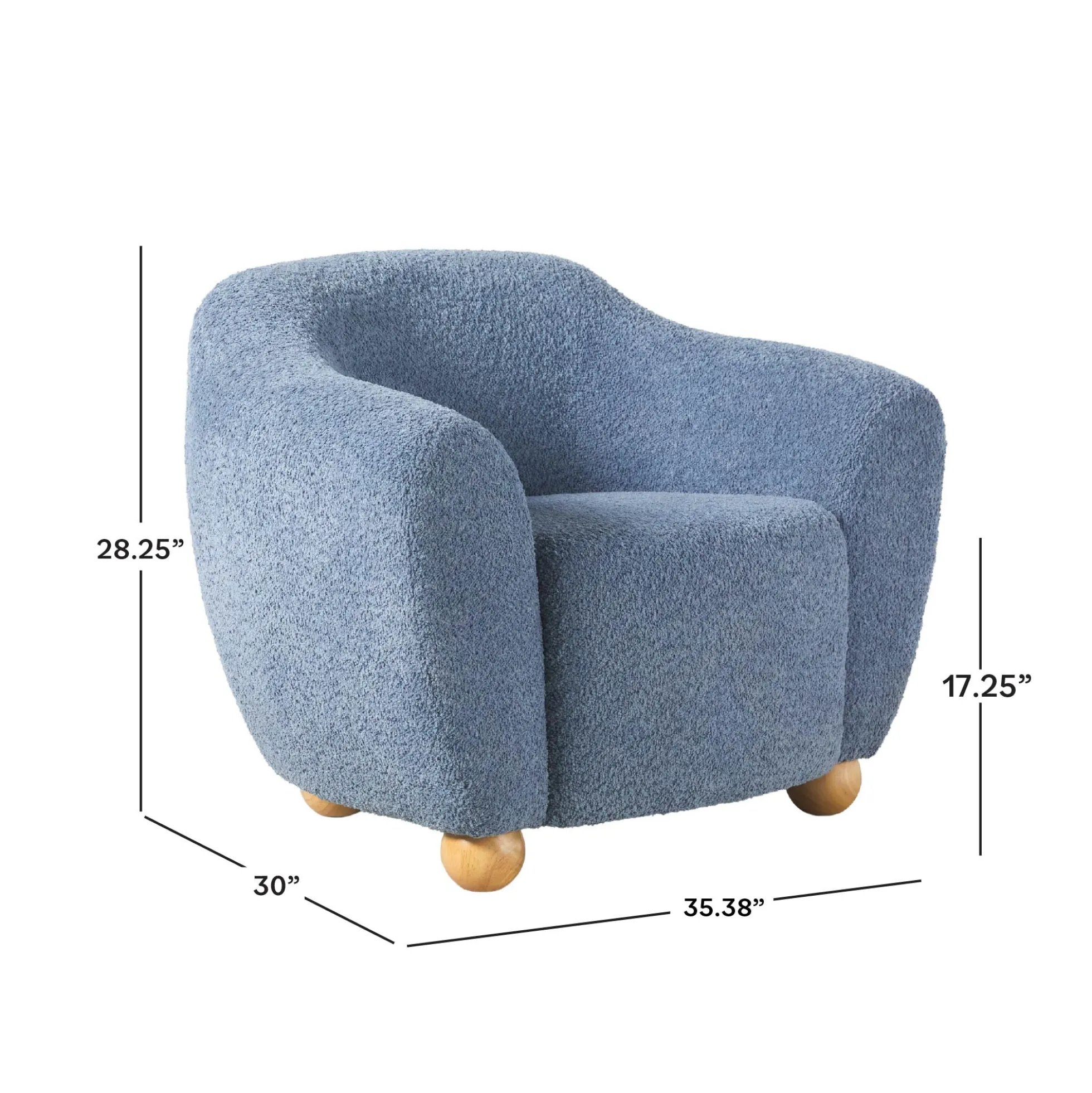Linley Contemporary Bouclé Upholstered Small Accent Chairs, Set of 2